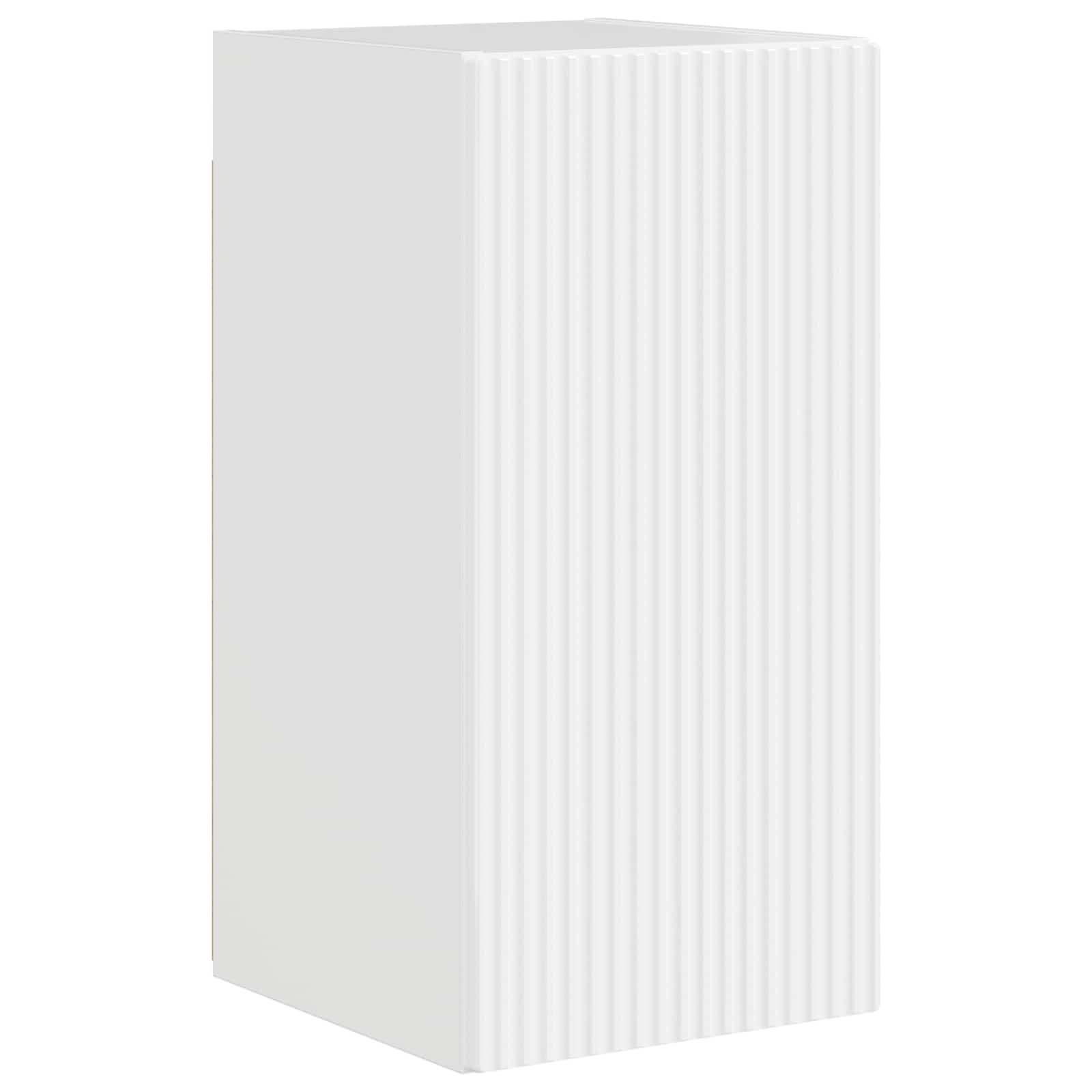 Tv vægskab sæt Vægmonteret 4 pcs Høj gloss hvid Konstrueret træ