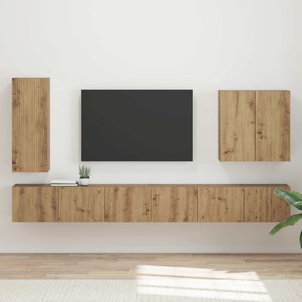 Tv vægskab sæt 6 pcs Artisan Egetræ