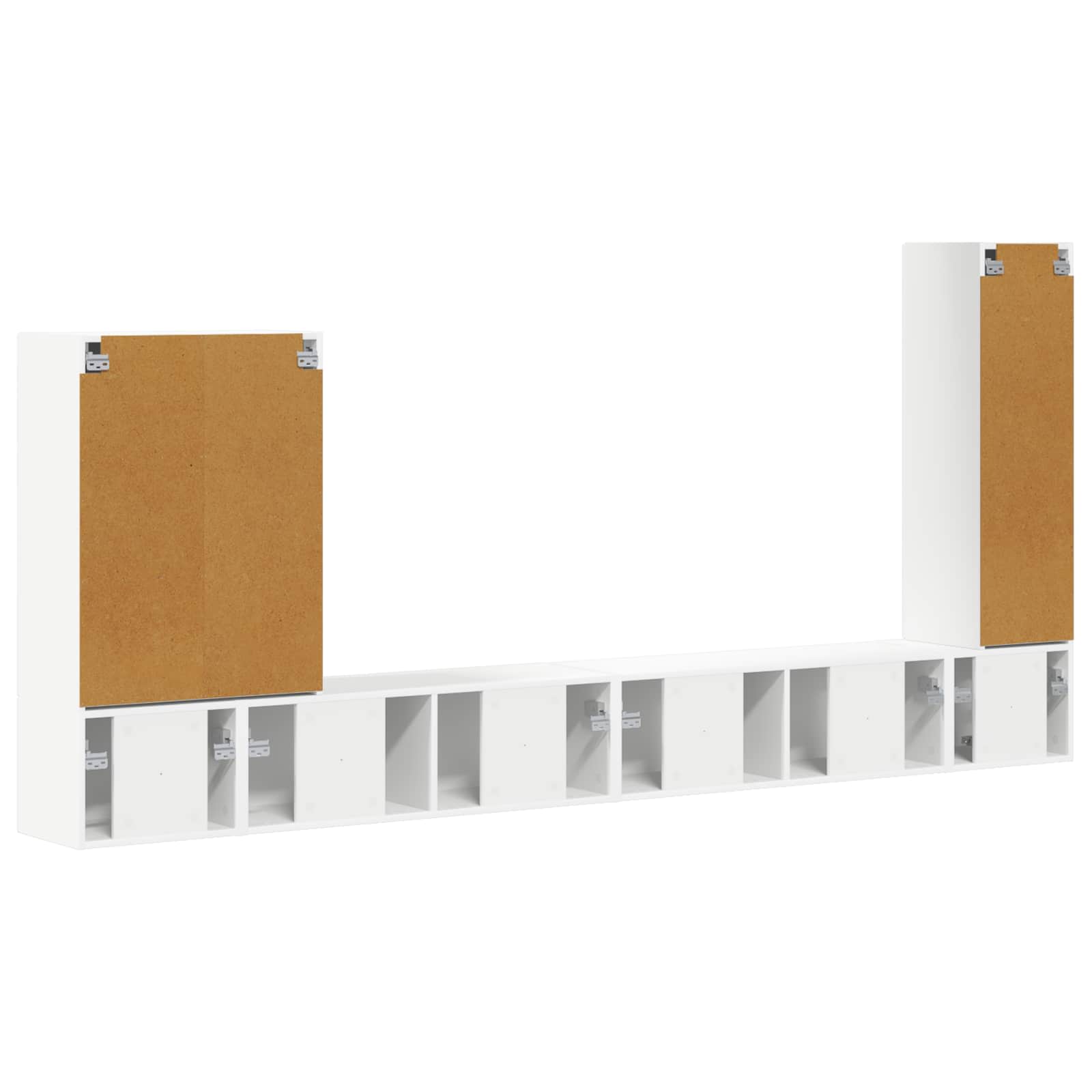 Tv vægskab sæt Vægmonteret 6 pcs Hvid