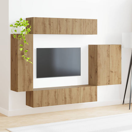Tv vægskab sæt 6 stk. Artisan Egetræ