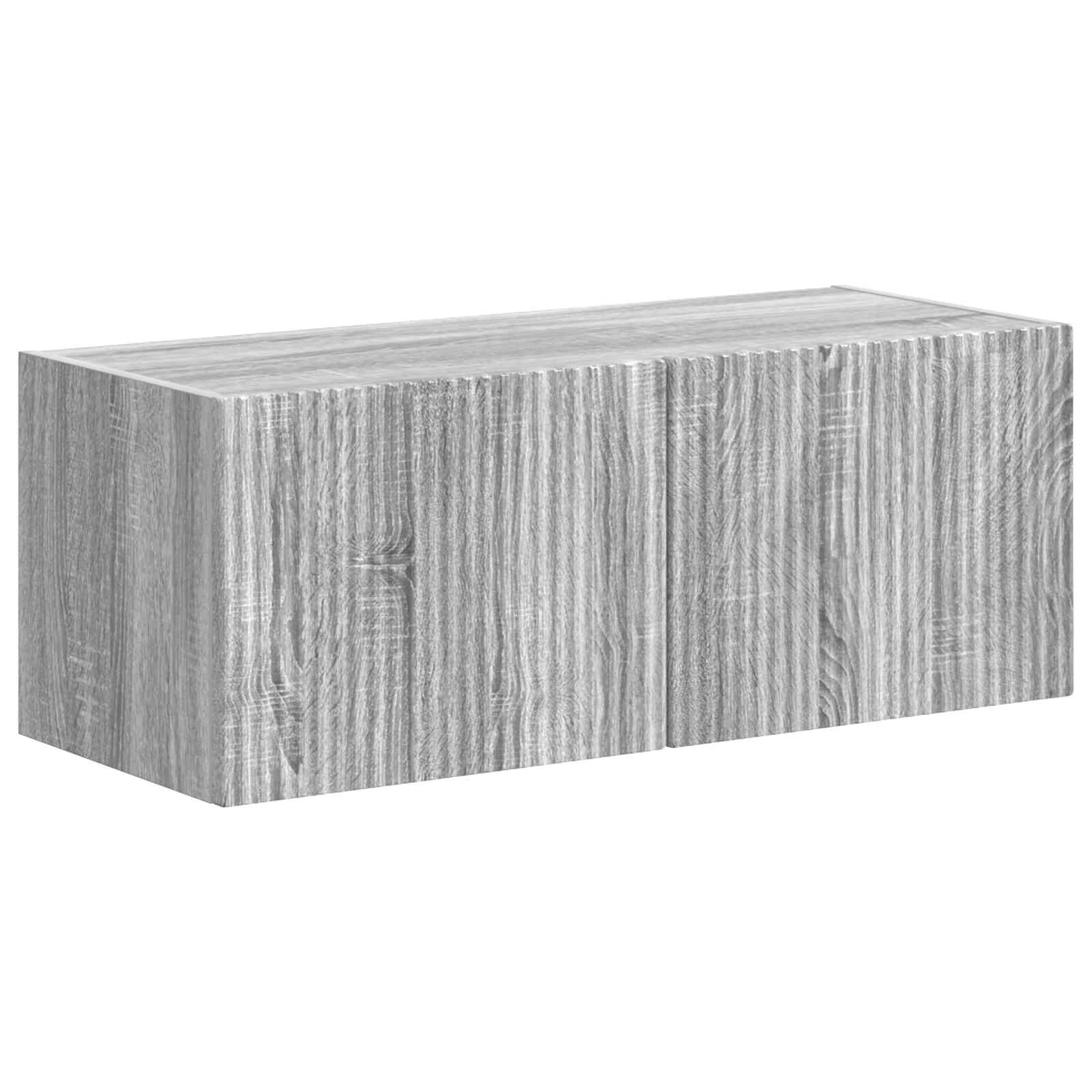 TV-møbelsæt Vægmonteret 4 pcs Grå Sonoma Konstrueret træ