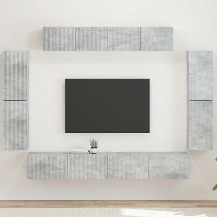 TV-skab 8 pcs Beton Grå