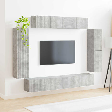 TV-skab 8 pcs Beton Grå