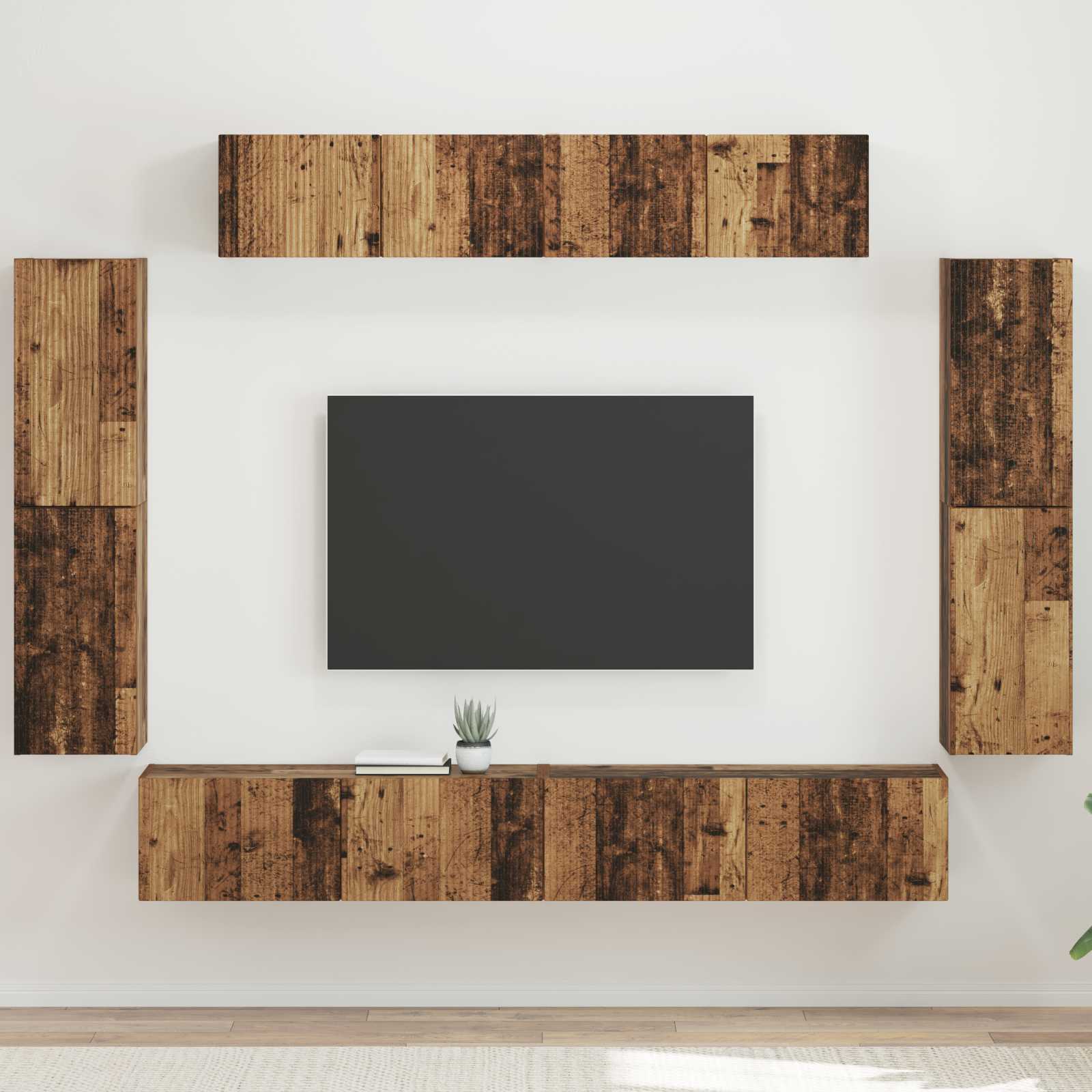 TV-skab 8 pcs Gammelt træ