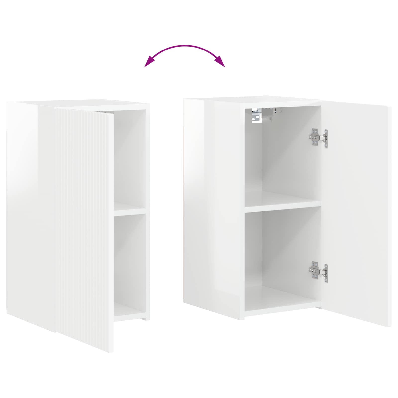 2 pcs Høj gloss hvid