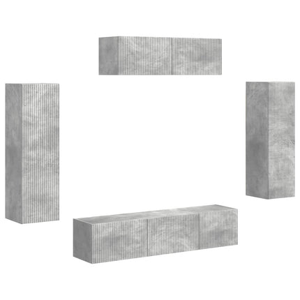 TV-skab 5 pcs Beton Grå