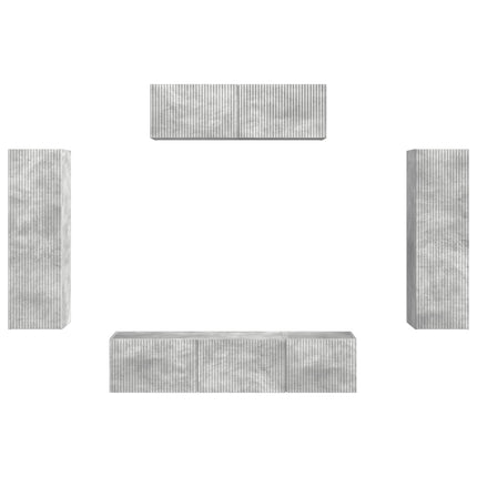 TV-skab 5 pcs Beton Grå