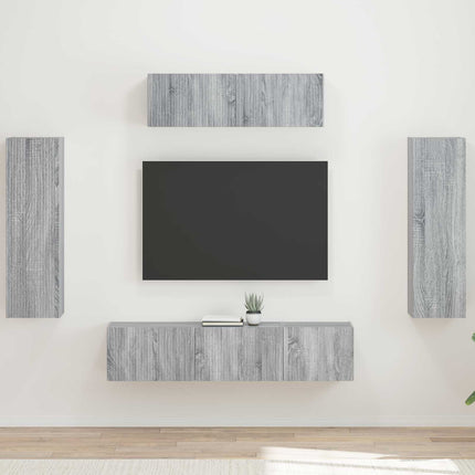 TV-skab 5 pcs Grå Sonoma