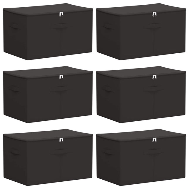 Opbevaringskasse 6 pcs Antracit 55 x 35 x 32 cm Ikke-vævet stof