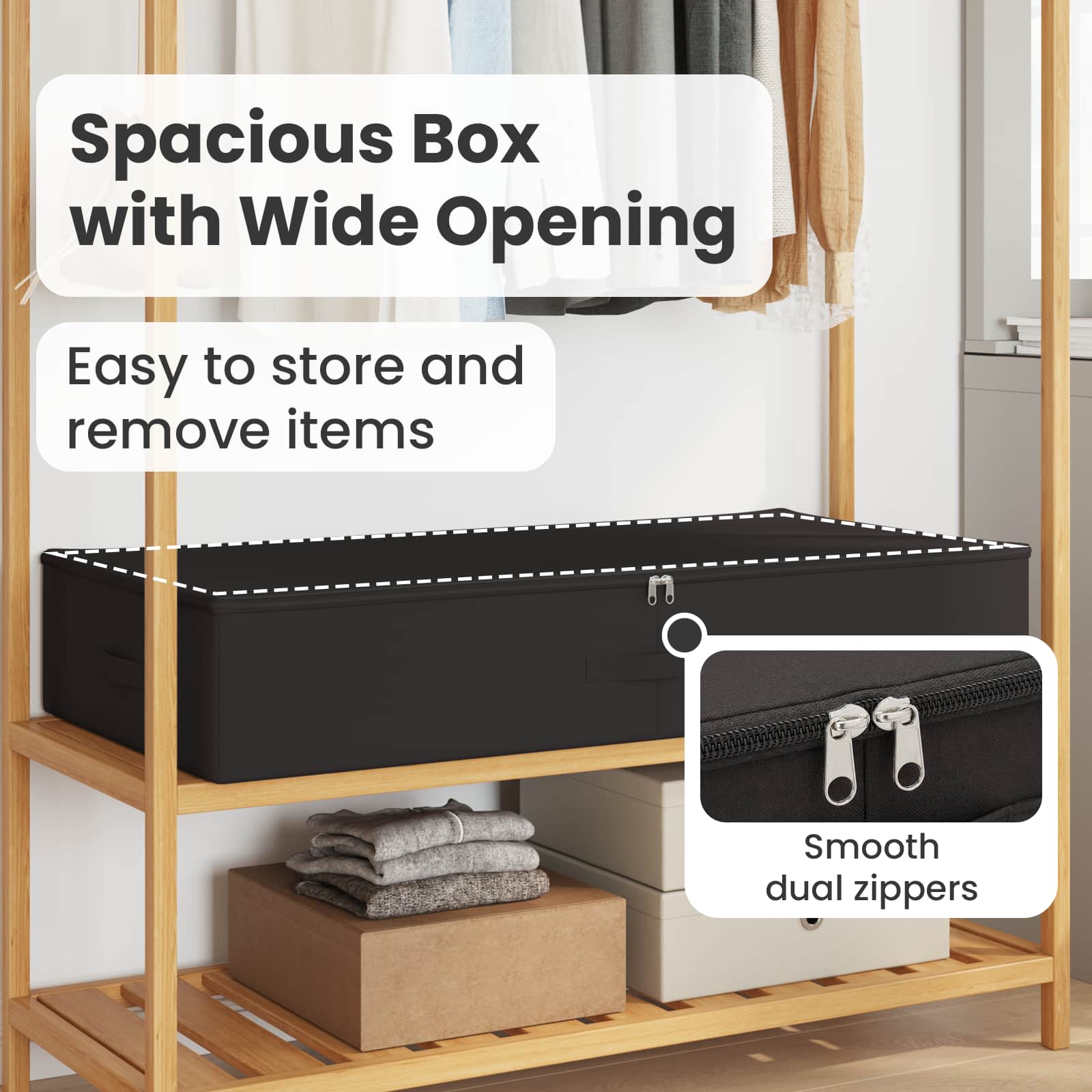 Opbevaringskasse 2 pcs Antracit 90 x 48 x 15 cm Ikke-vævet stof