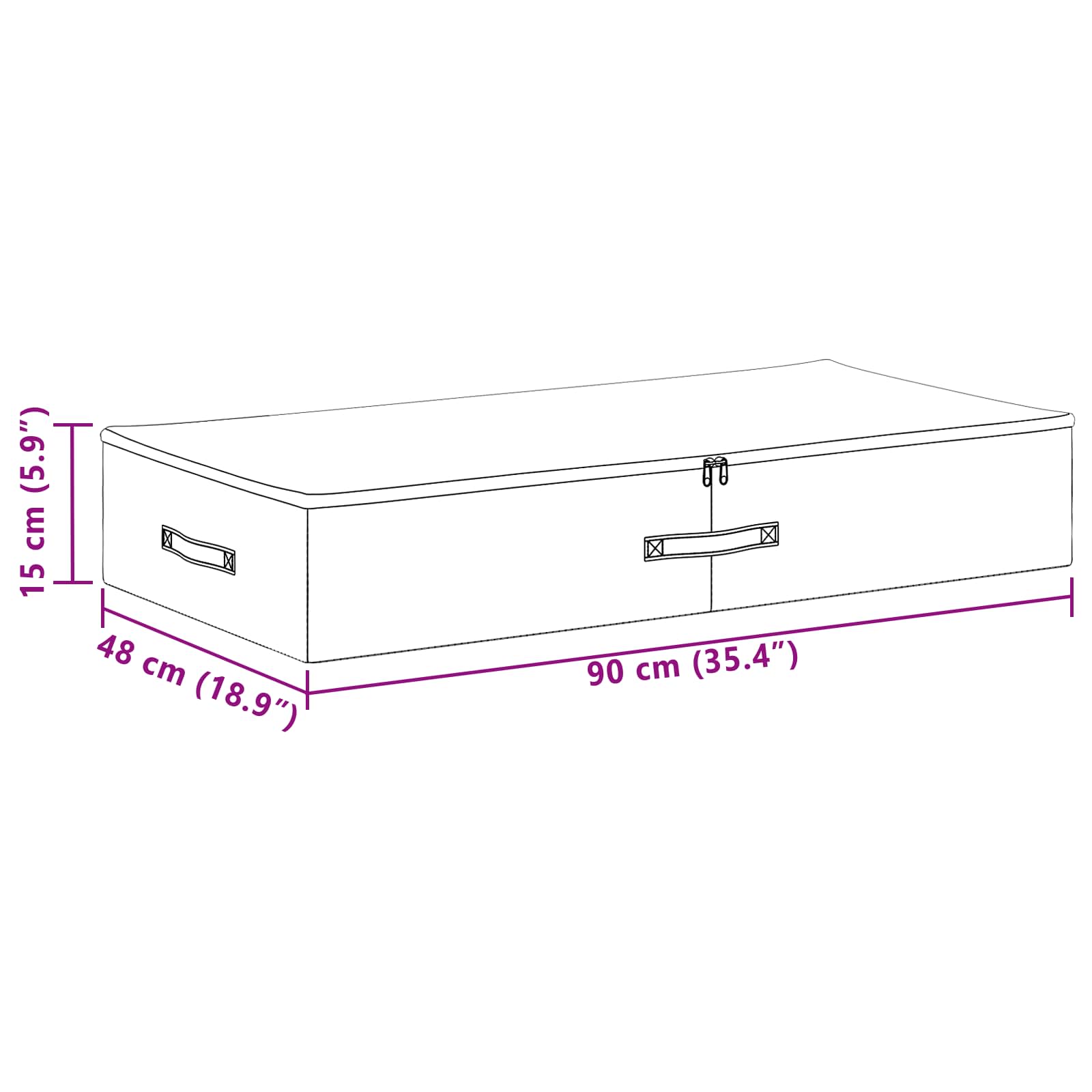 Opbevaringskasse 6 pcs Antracit 90 x 48 x 15 cm Ikke-vævet stof