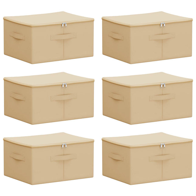 Opbevaringskasse 6 pcs Cremefarvet 43 x 34 x 23 cm