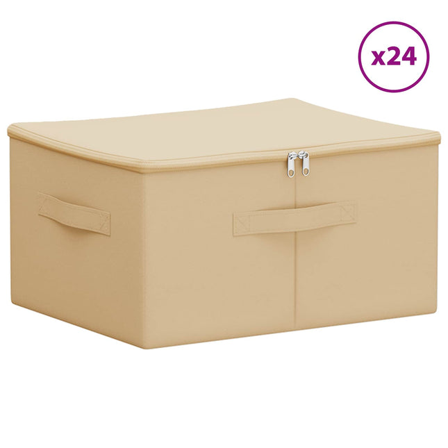 Opbevaringskasse 24 pcs Cremefarvet 43 x 34 x 23 cm