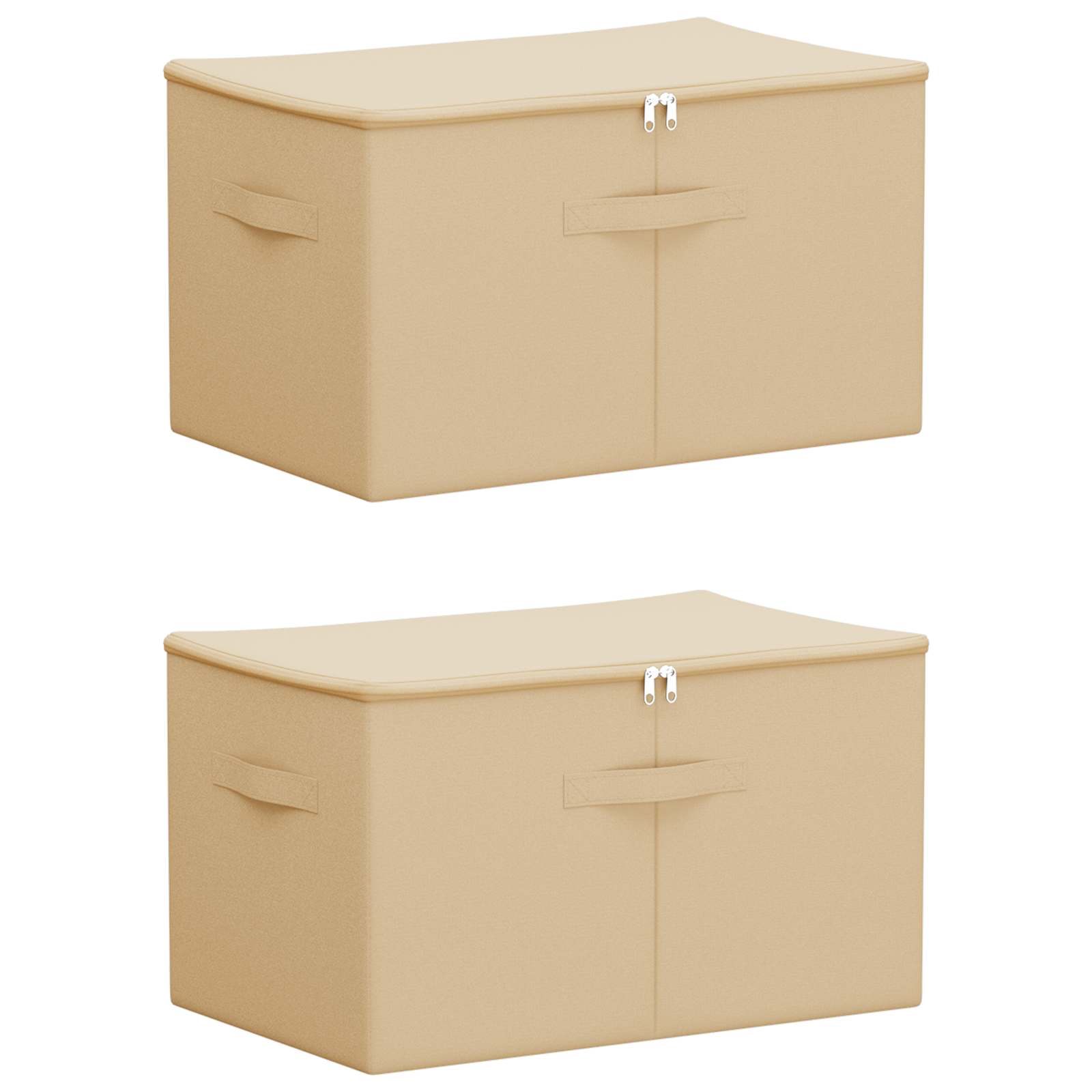 Opbevaringskasse 2 pcs Cremefarvet 55 x 35 x 32 cm