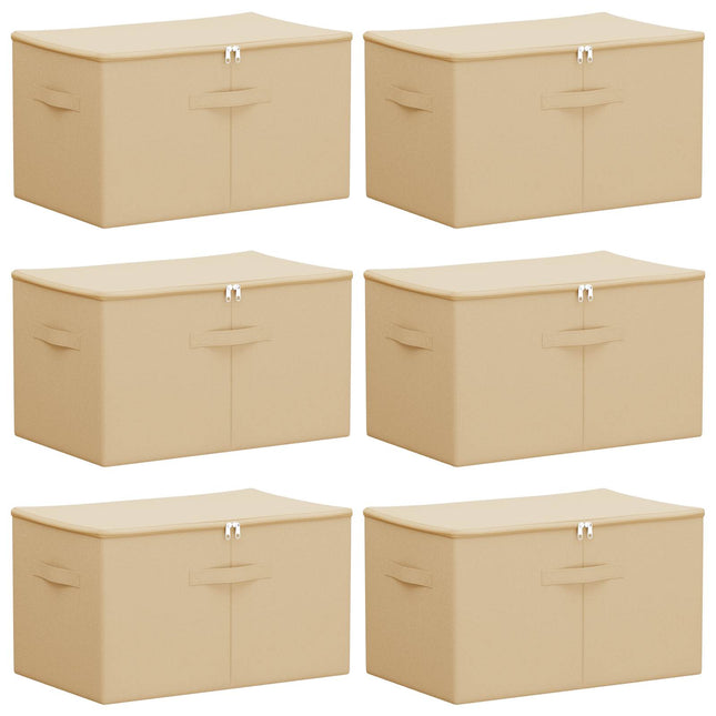 Opbevaringskasse 6 pcs Cremefarvet 55 x 35 x 32 cm