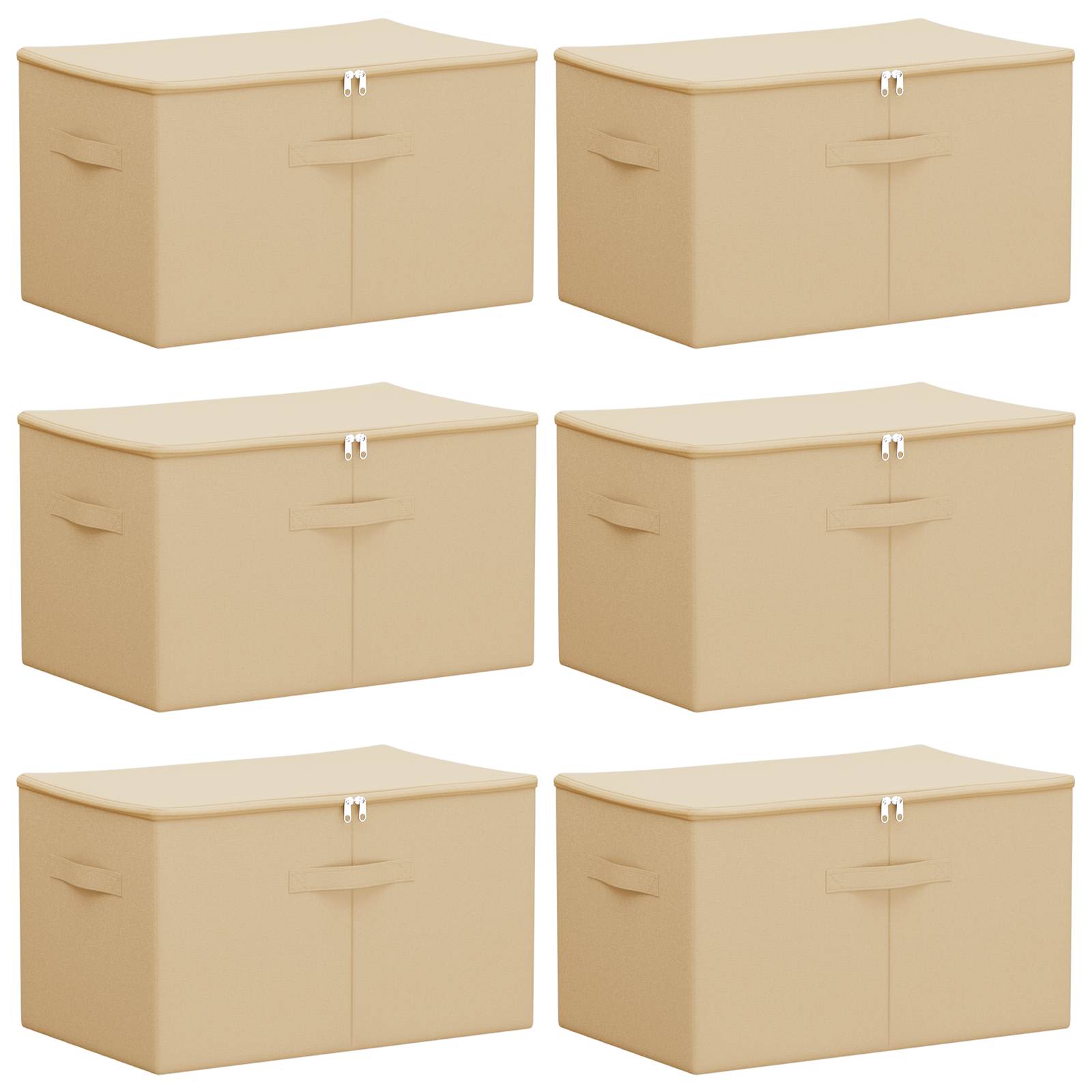 Opbevaringskasse 6 pcs Cremefarvet 55 x 35 x 32 cm