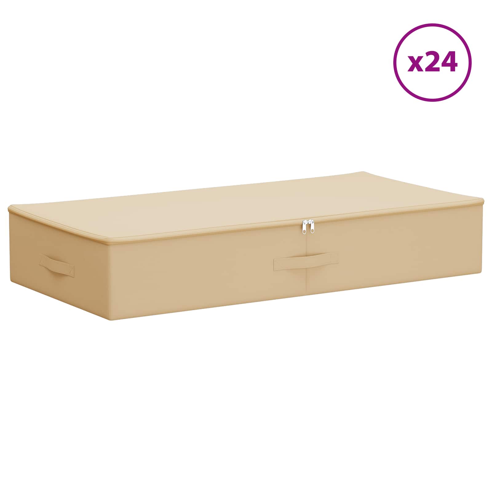 Opbevaringskasse 24 pcs Cremefarvet 100 x 50 x 18 cm
