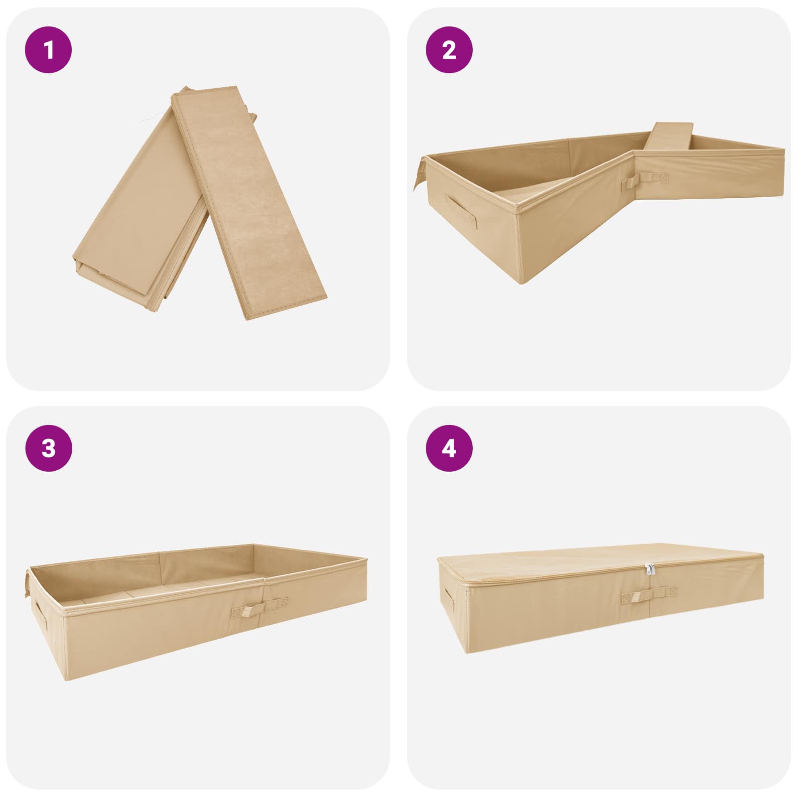 Opbevaringskasse 24 pcs Cremefarvet 100 x 50 x 18 cm