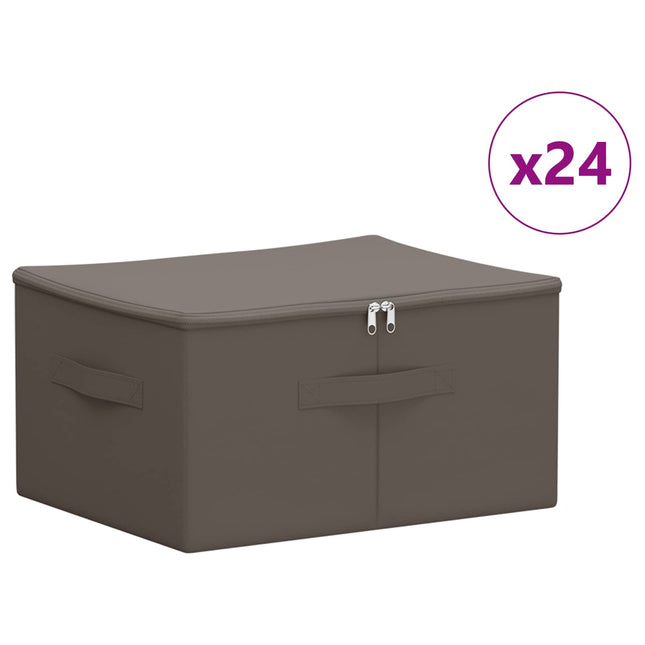 Opbevaringskasse 24 pcs Grå 43 x 34 x 23 cm Ikke-vævet stof