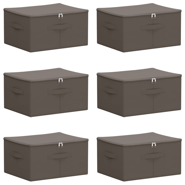 Opbevaringskasse 6 pcs Grå 50 x 30 x 25 cm Ikke-vævet stof