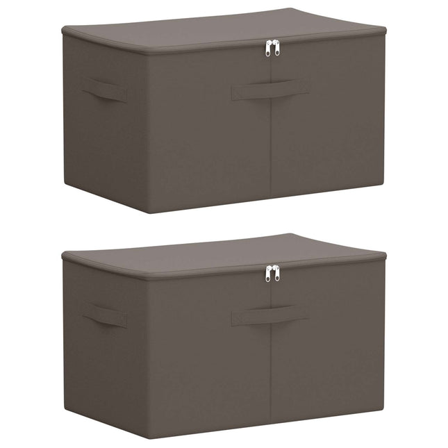 Opbevaringskasse 2 pcs Grå 60 x 43 x 35 cm Ikke-vævet stof