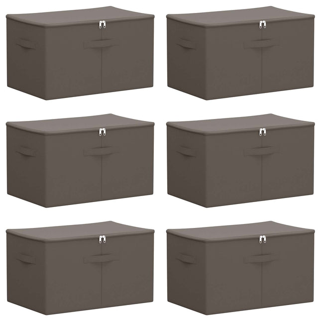 Opbevaringskasse 6 pcs Grå 60 x 43 x 35 cm Ikke-vævet stof