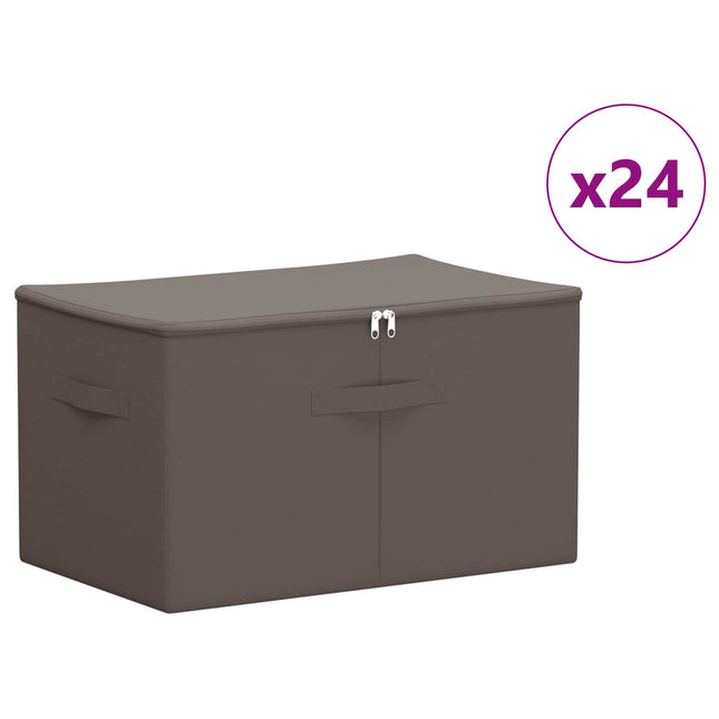 Opbevaringskasse 24 pcs Grå 60 x 43 x 35 cm Ikke-vævet stof