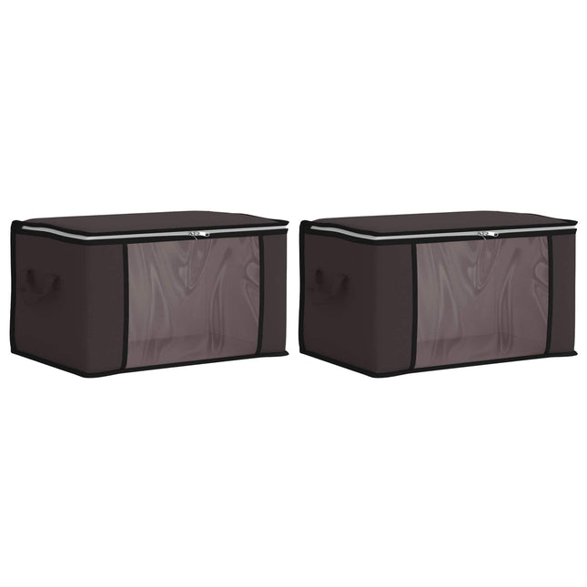 Opbevaringskasse med gennemsigtig sidevindue 2 pcs Antracit