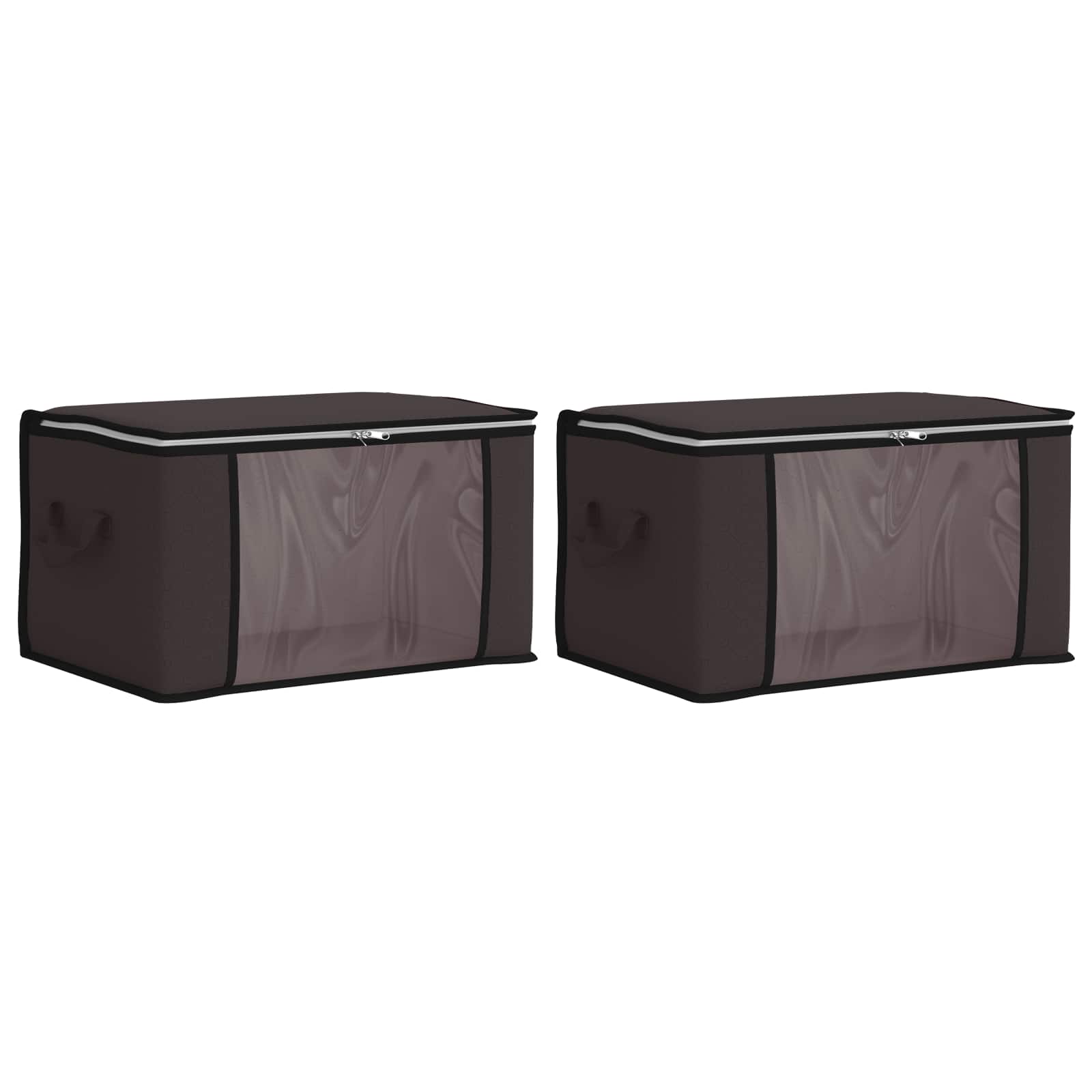 Opbevaringskasse med gennemsigtig sidevindue 2 pcs Antracit