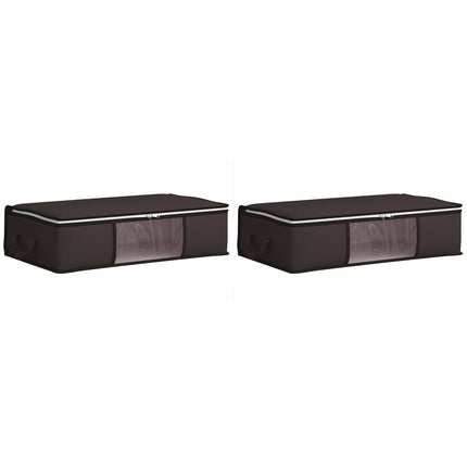Opbevaringskasse med gennemsigtig sidevindue 2 pcs Antracit