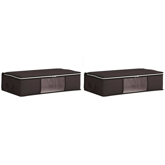 Opbevaringskasse med gennemsigtig sidevindue 2 pcs Antracit