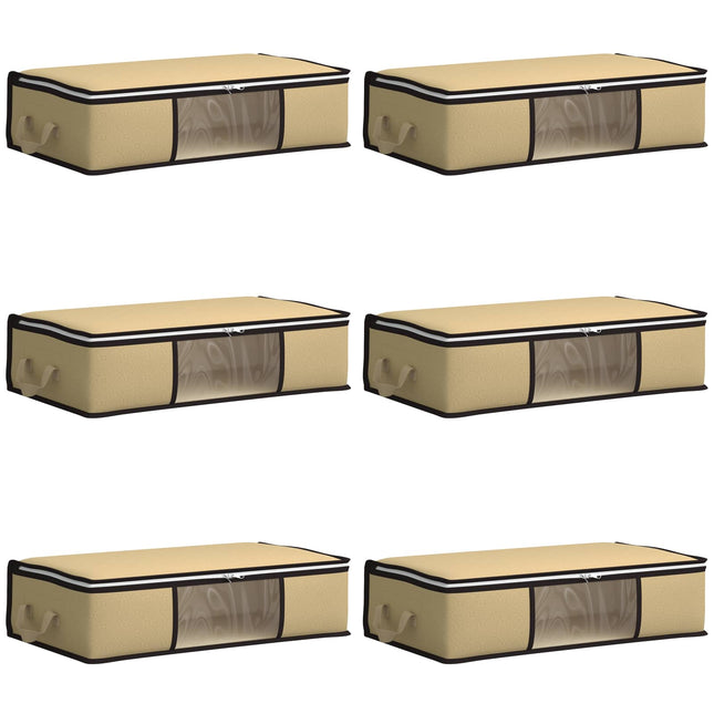 Opbevaringskasse med gennemsigtig sidevindue 6 pcs Cremefarvet