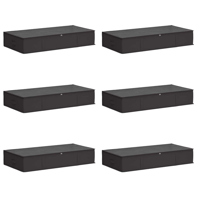 Opbevaringsboks med gennemsigtigt topvindue 6 pcs Antracit
