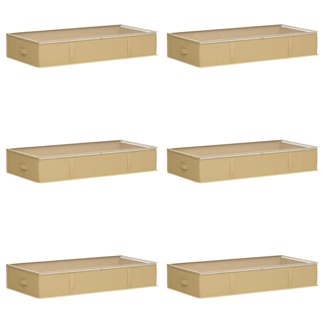 Opbevaringsboks med gennemsigtigt topvindue 6 pcs Cremefarvet