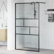 Walk-in brusevæg Sort 115 x 195 x 0,5 cm Glas og Aluminium