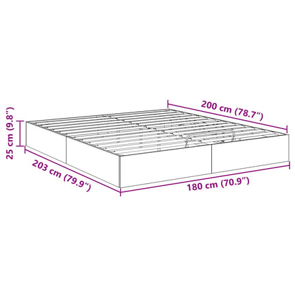Ottoman Sengestel Sort eg 180 x 200 cm Konstrueret træ