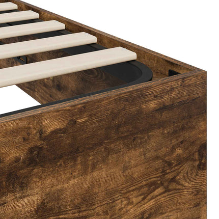 Ottoman Sengestel Røget Eg 203 x 120 x 25 cm Konstrueret træ