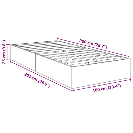 Ottoman Sengestel Røget eg 100 x 200 cm Konstrueret træ