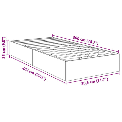 Ottoman Sengestel Røget eg 80,5 x 200 cm Konstrueret træ