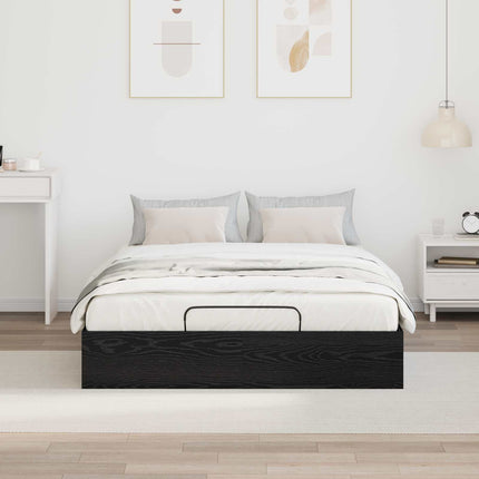 Ottoman Sengestel Sort Eg 193 x 140 x 25 cm Konstrueret træ
