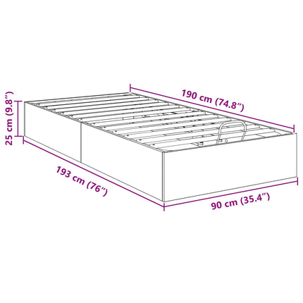 Ottoman Sengestel Sort Eg 193 x 90 x 25 cm Konstrueret træ