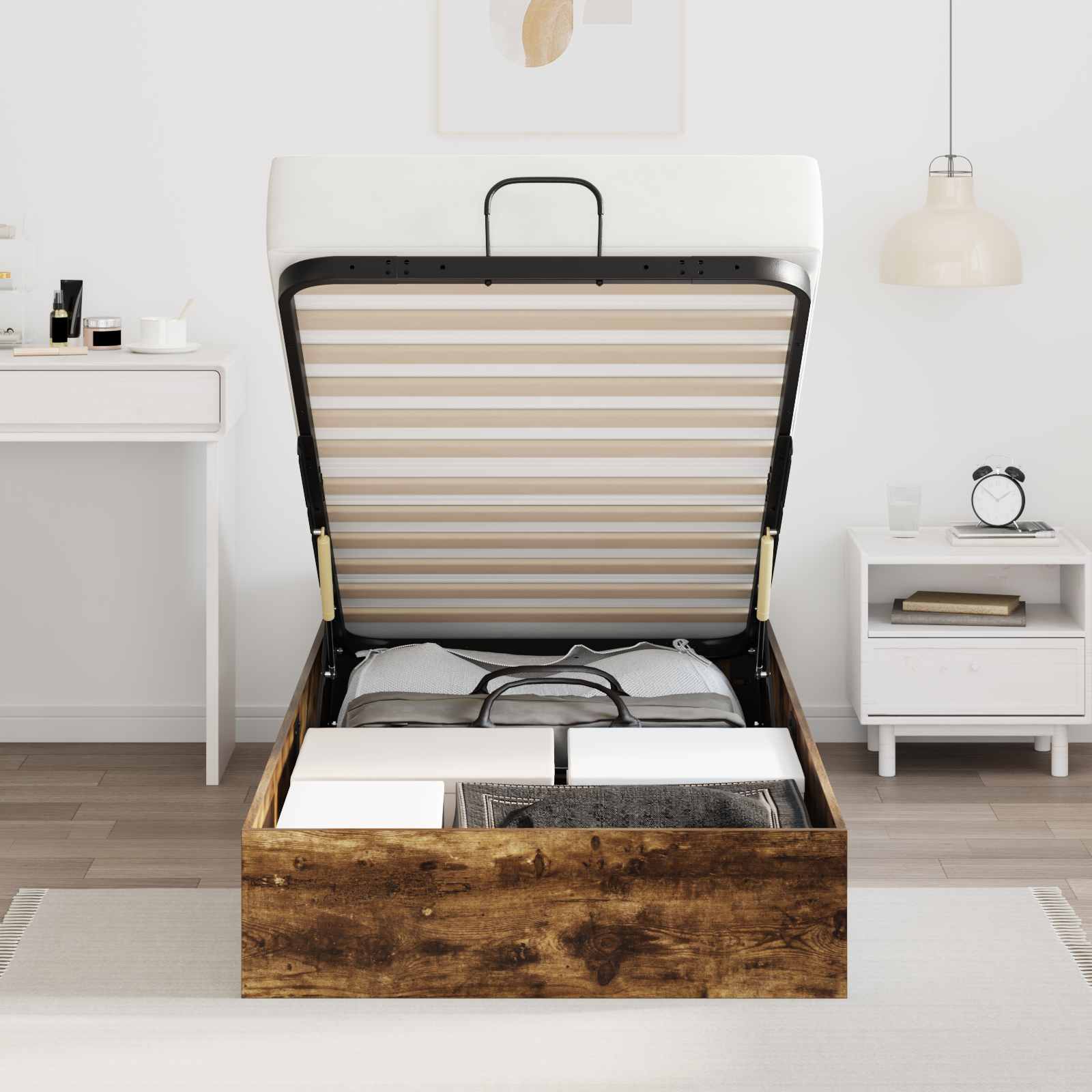 Ottoman Sengestel Røget Eg 75,5 x 190 cm Konstrueret træ
