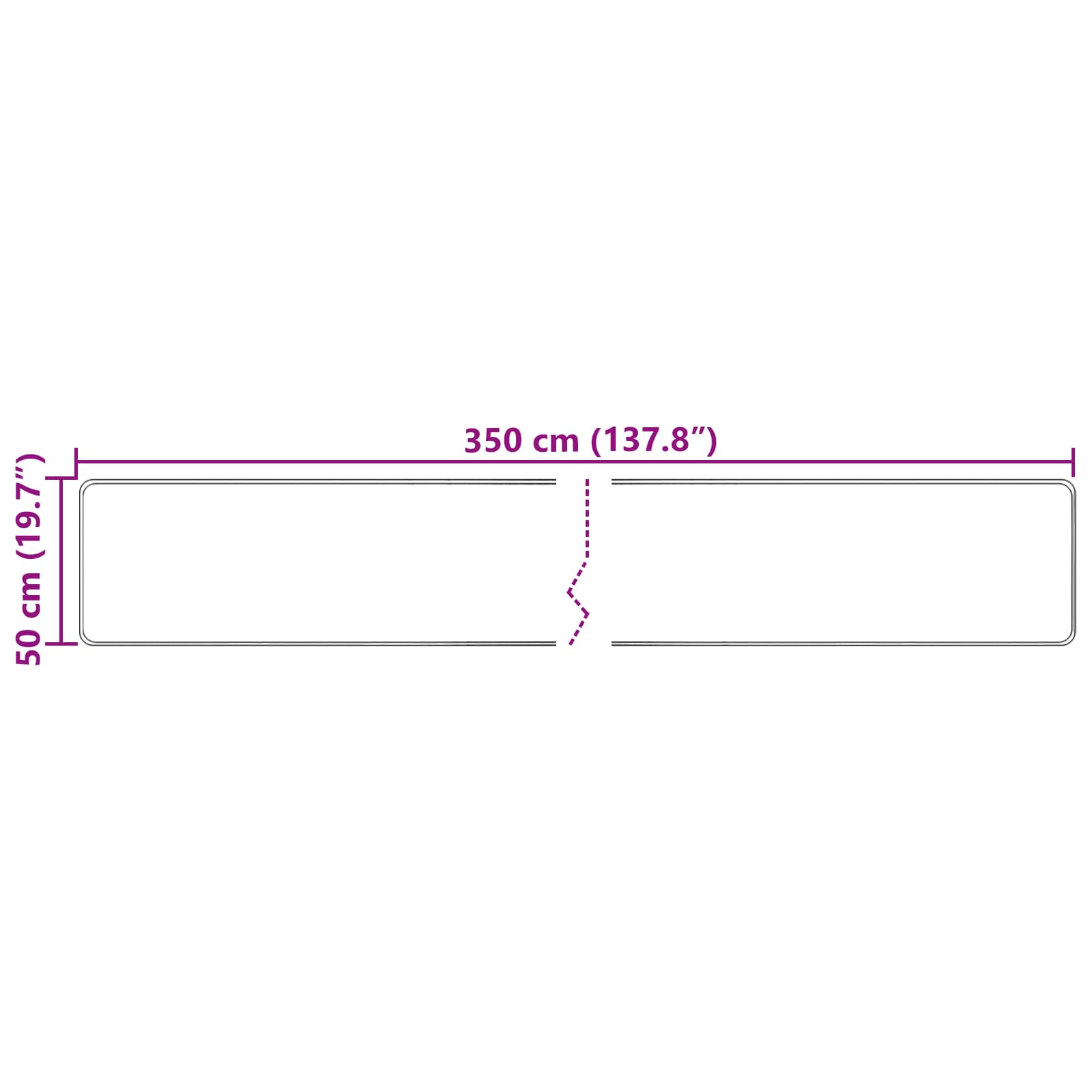 Tæppe Runner MARSA Creme 50 x 350 cm Polyester og PVC
