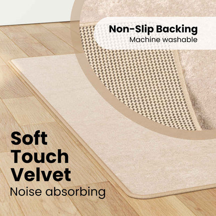 Tæppe Runner MARSA Creme 80 x 100 cm Polyester og PVC
