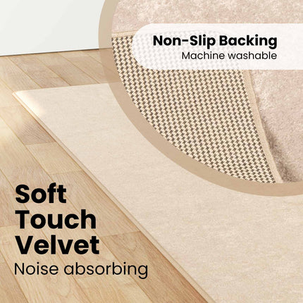 Tæppe Runner MARSA Creme 80 x 400 cm Polyester og PVC
