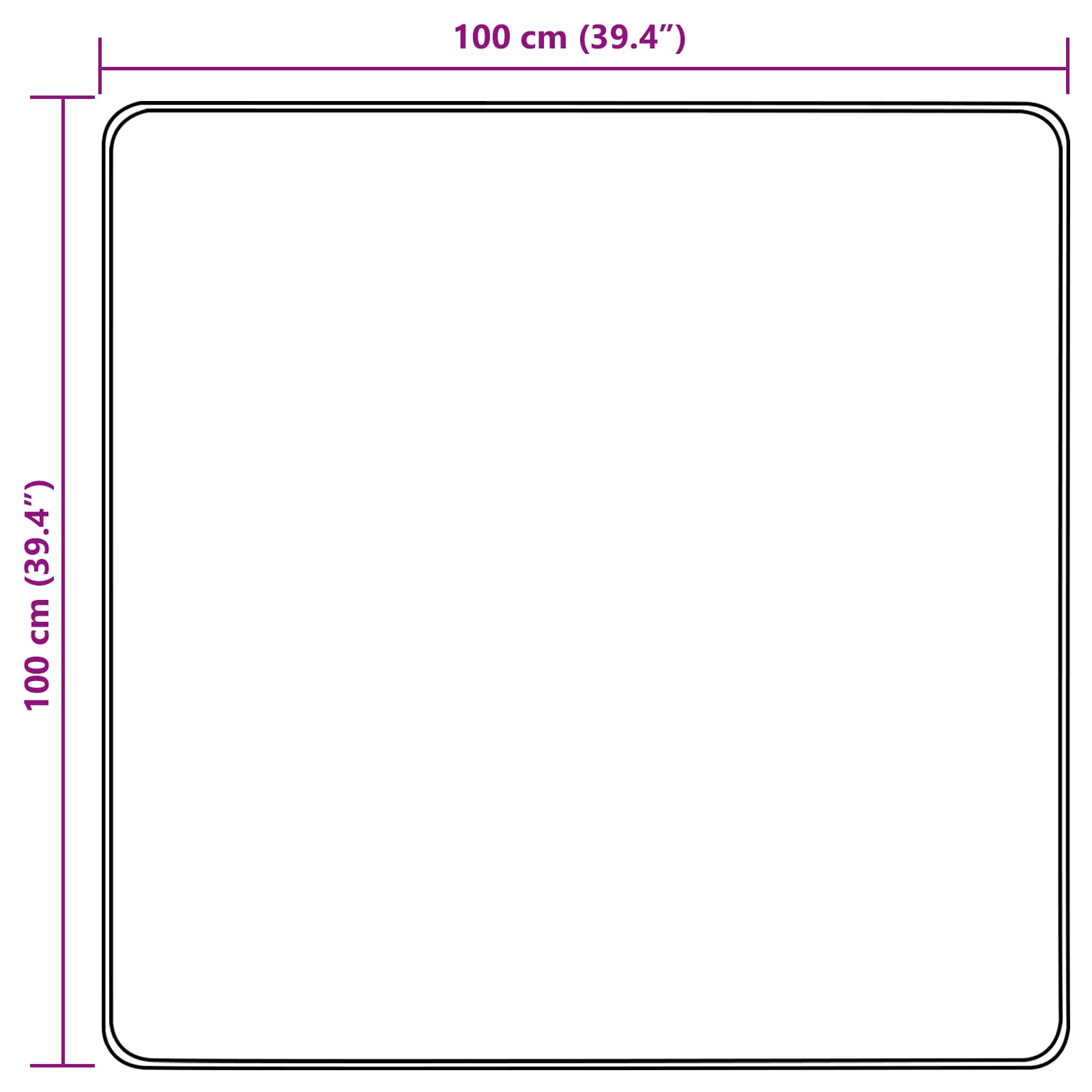 Tæppe Runner MARSA Creme 100 x 100 cm Polyester og PVC