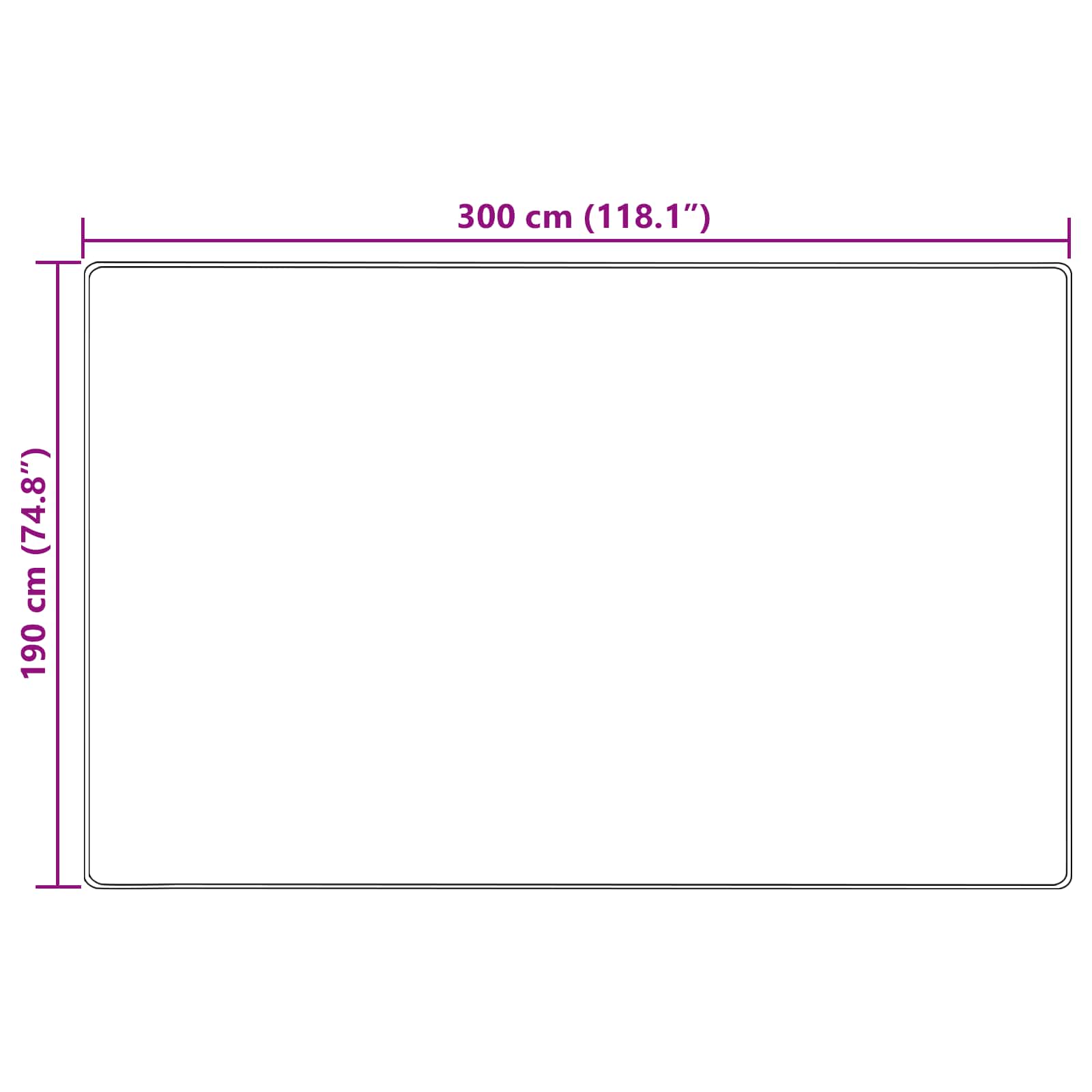 Tæppe Runner MARSA Creme 190 x 300 cm Polyester og PVC