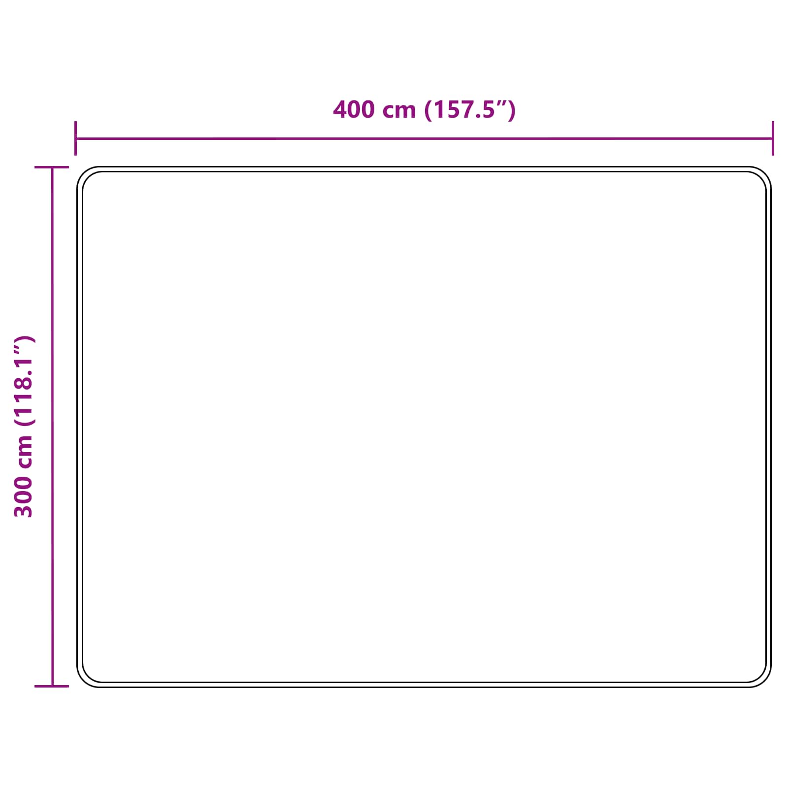 Tæppe Runner MARSA Creme 300 x 400 cm Polyester og PVC