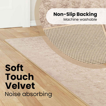 Tæppe Runner MARSA Beige 50 x 250 cm Polyester og PVC
