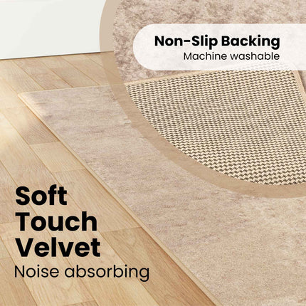 Tæppe Runner MARSA Beige 100 x 350 cm Polyester og PVC